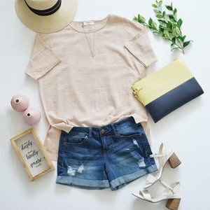 Women's Beige Linen Tee
